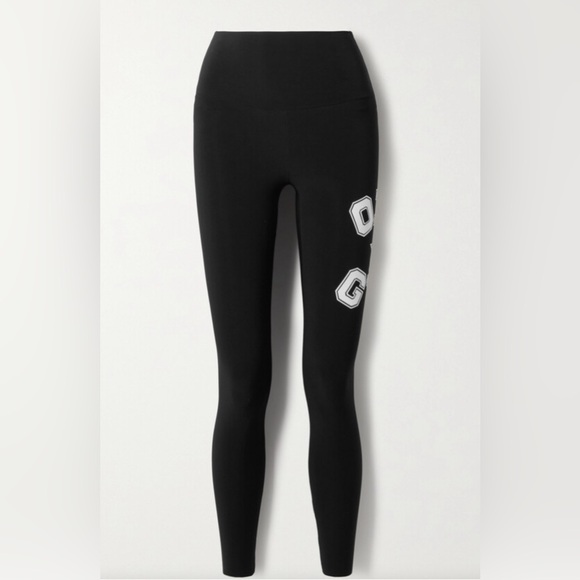 Like-New Norma Kamali Omo Printed Stretch-jersey Leggings Black Size XS - Picture 3 of 8